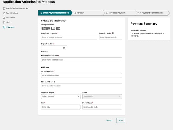 AMCAS payment details screenshot
