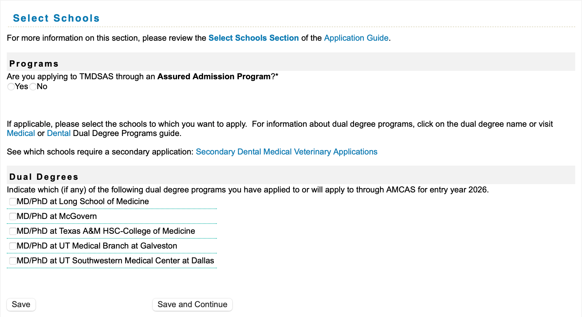 TMDSAS Application Guide - Section 1