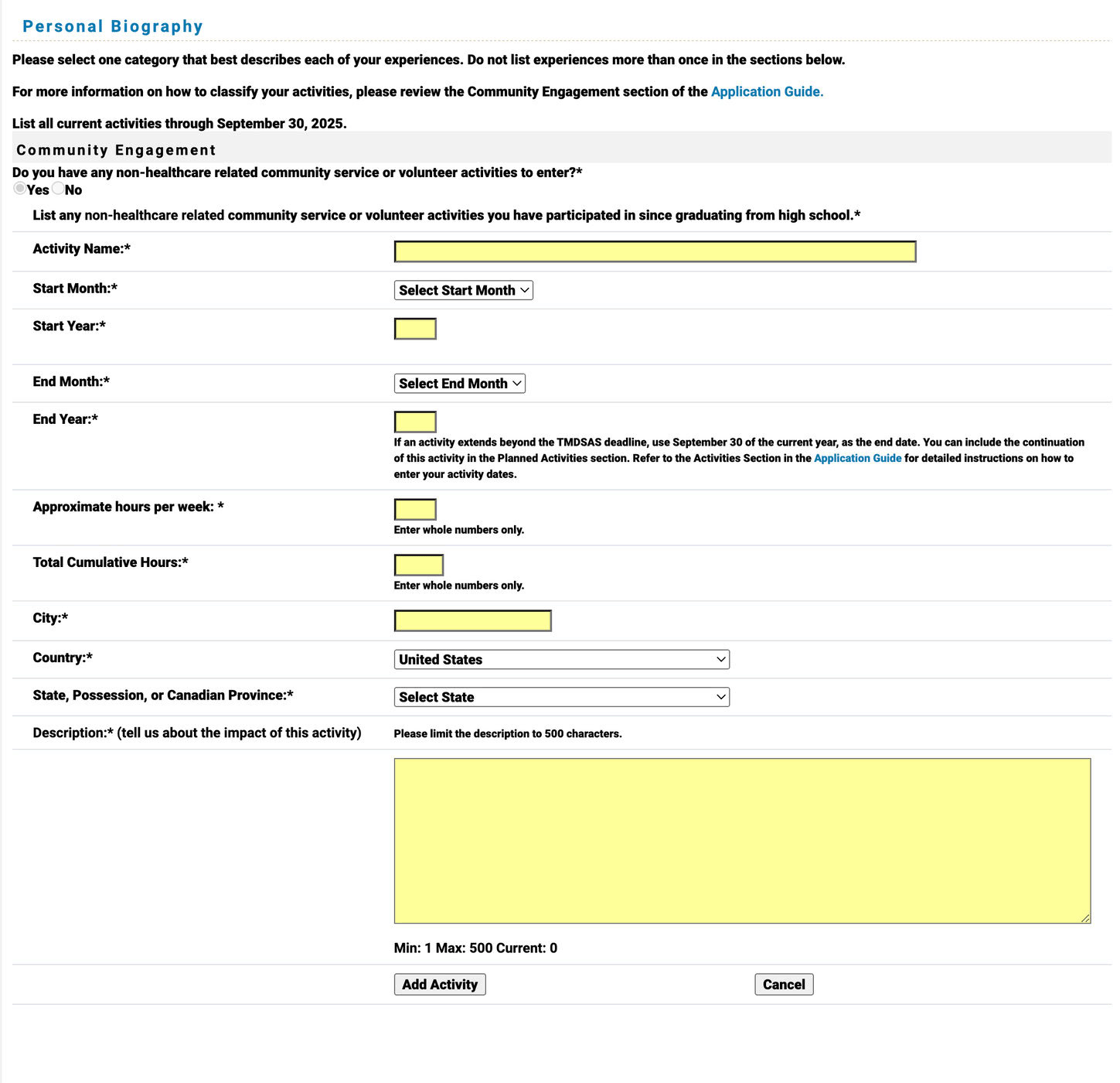 TMDSAS Application Guide - Personal Biography Part 7