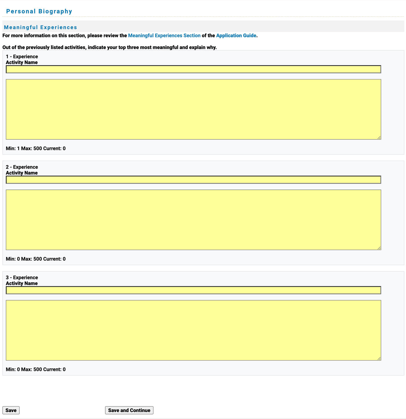 TMDSAS Application Guide - Personal Biography Part 9