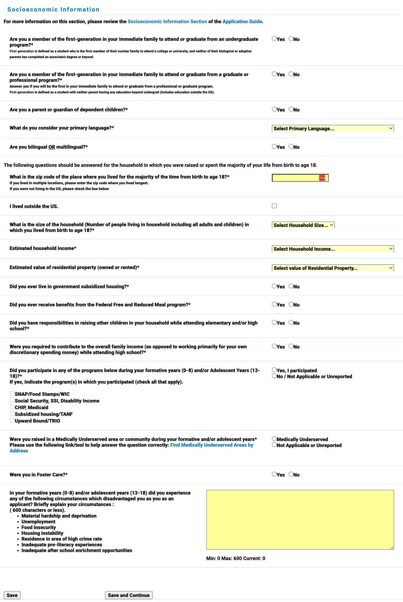 TMDSAS Application Guide - Socioeconomical Information