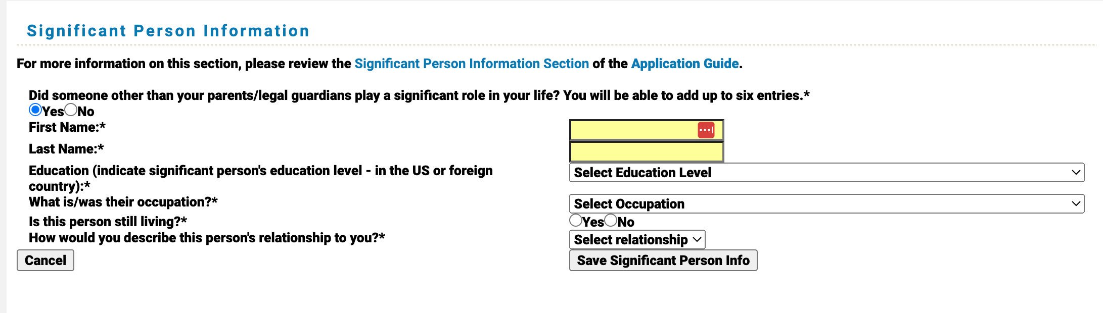 TMDSAS Application Guide - Significant Information