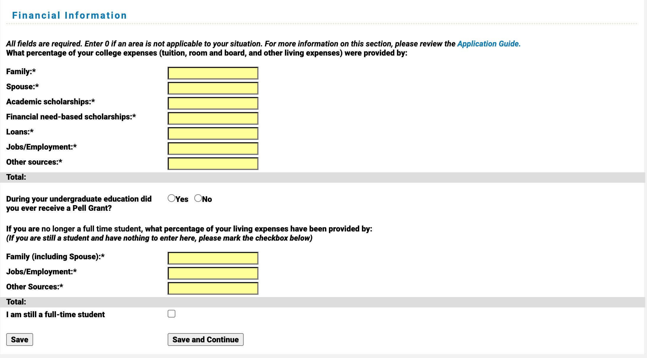 TMDSAS Application Guide - Financial Information