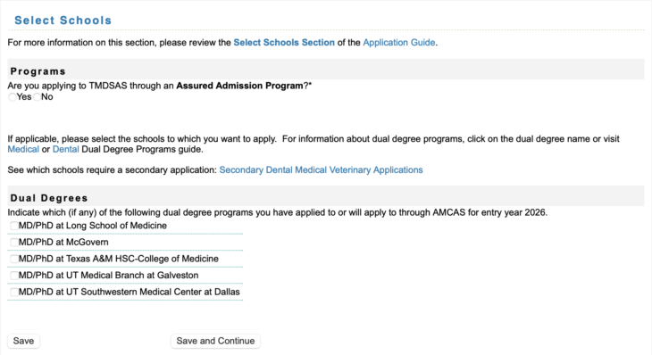 TMDSAS Application Guide - Section 1