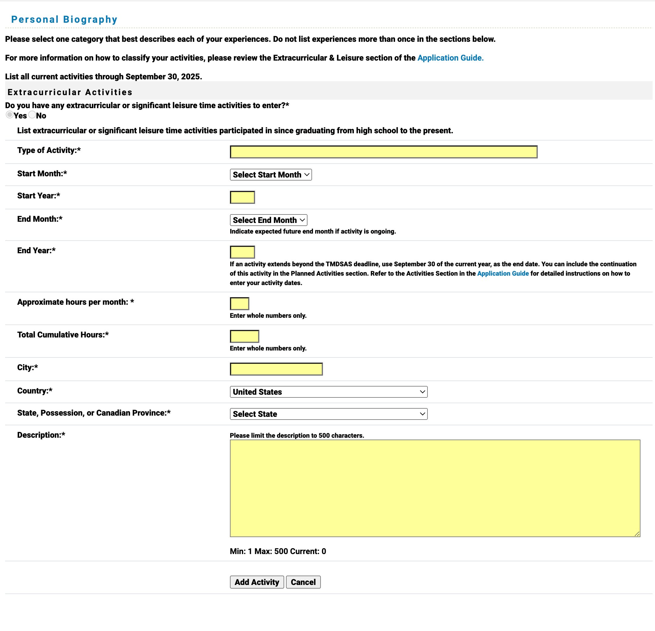 TMDSAS Application Guide - Personal Biography Part 8