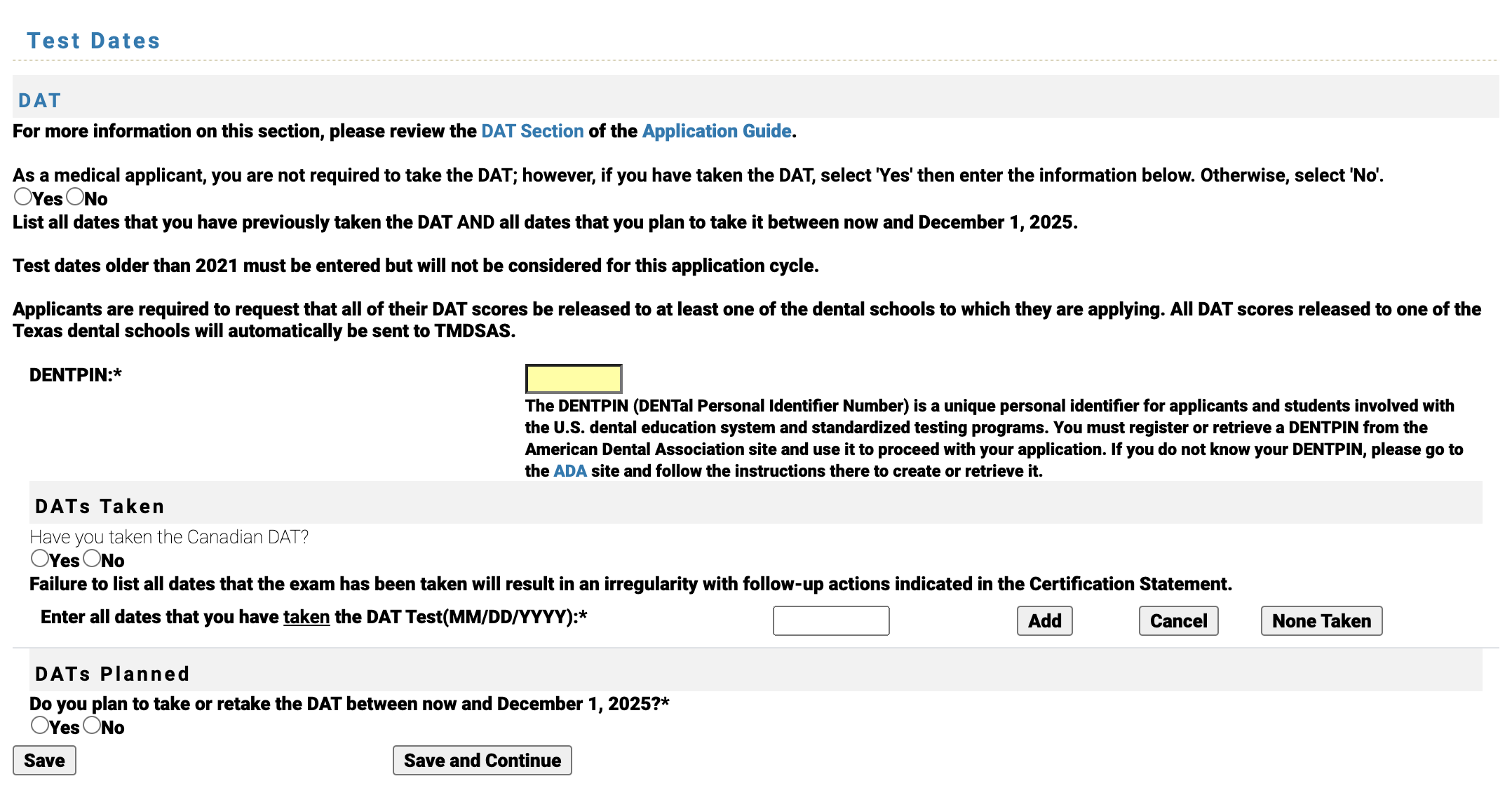 TMDSAS Application Guide - Test Scores Part 2