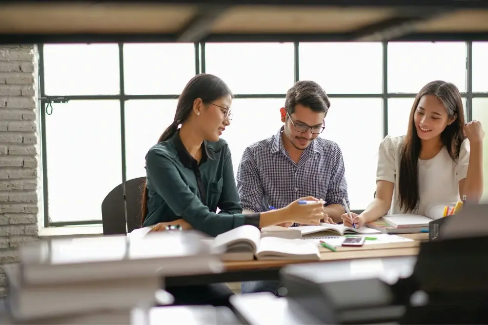 Group of students studying